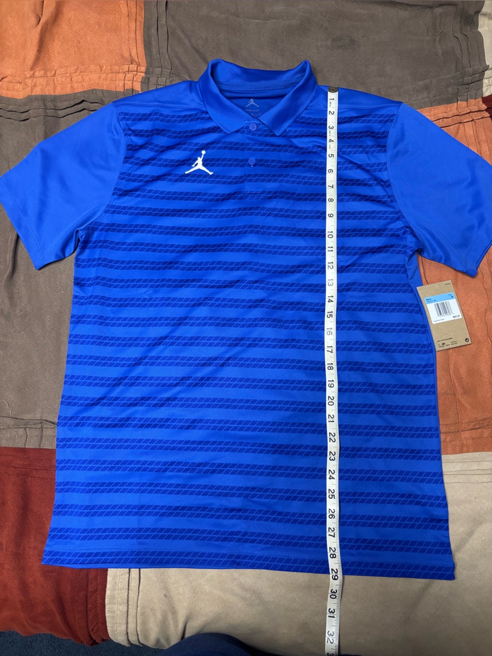 Nike Blue Striped Polo Shirt